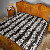 Black and Beige Hawaii Shell Lei Quilt Hawaiian Sunrise Shell Hebrew Cone Plumeria LT14 - Polynesian Pride