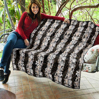 Black and Beige Hawaii Shell Lei Quilt Hawaiian Sunrise Shell Hebrew Cone Plumeria LT14 - Polynesian Pride