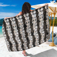 Black and Beige Hawaii Shell Lei Sarong Hawaiian Sunrise Shell Hebrew Cone Plumeria LT14 One Size 44 x 66 inches Black - Polynesian Pride