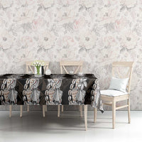 Black and Beige Hawaii Shell Lei Tablecloth Hawaiian Sunrise Shell Hebrew Cone Plumeria LT14 - Polynesian Pride