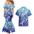 Polynesia Sea Turtle Couples Matching Mermaid Dress and Hawaiian Shirt Happy Valentine Day Polynesian - Dark Cyan LT14 - Polynesian Pride