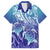 Polynesia Sea Turtle Family Matching Off Shoulder Long Sleeve Dress and Hawaiian Shirt Happy Valentine Day Polynesian - Dark Cyan LT14 Dad's Shirt - Short Sleeve Dark Cyan - Polynesian Pride