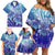 Polynesia Sea Turtle Family Matching Off Shoulder Short Dress and Hawaiian Shirt Happy Valentine Day Polynesian - Dark Cyan LT14 - Polynesian Pride