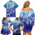 Polynesia Sea Turtle Family Matching Off Shoulder Short Dress and Hawaiian Shirt Happy Valentine Day Polynesian - Dark Cyan LT14 - Polynesian Pride