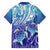 Polynesia Sea Turtle Family Matching Off Shoulder Short Dress and Hawaiian Shirt Happy Valentine Day Polynesian - Dark Cyan LT14 - Polynesian Pride