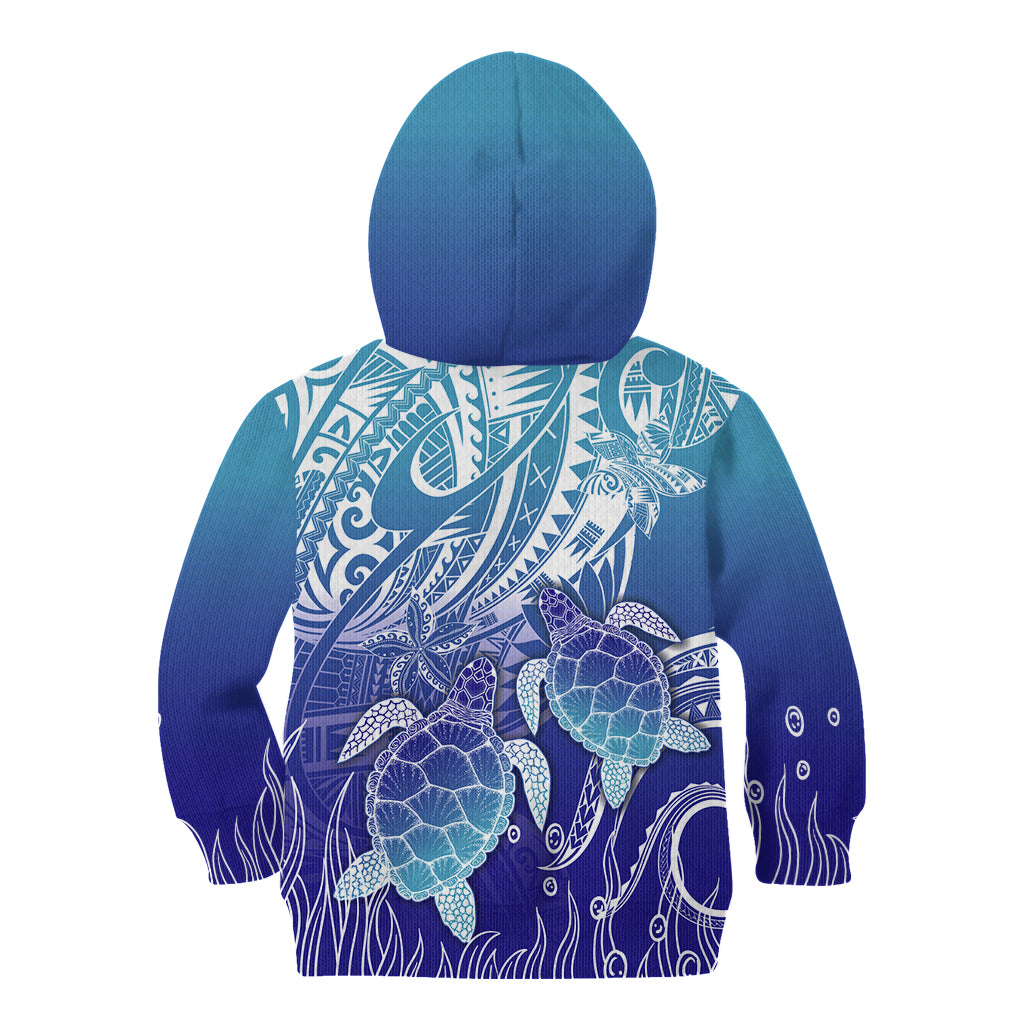 Polynesia Sea Turtle Kid Hoodie Happy Valentine Day Polynesian - Dark Cyan LT14 - Polynesian Pride