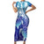 Polynesia Sea Turtle Short Sleeve Bodycon Dress Happy Valentine Day Polynesian - Dark Cyan LT14 Long Dress Dark Cyan - Polynesian Pride