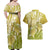 Polynesia Sea Turtle Couples Matching Off Shoulder Maxi Dress and Hawaiian Shirt Happy Valentine Day Polynesian - Gold LT14 - Polynesian Pride