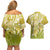 Polynesia Sea Turtle Couples Matching Off Shoulder Short Dress and Hawaiian Shirt Happy Valentine Day Polynesian - Gold LT14 - Polynesian Pride