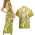 Polynesia Sea Turtle Couples Matching Short Sleeve Bodycon Dress and Hawaiian Shirt Happy Valentine Day Polynesian - Gold LT14 - Polynesian Pride