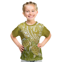 Polynesia Sea Turtle Kid T Shirt Happy Valentine Day Polynesian - Gold LT14 Gold - Polynesian Pride