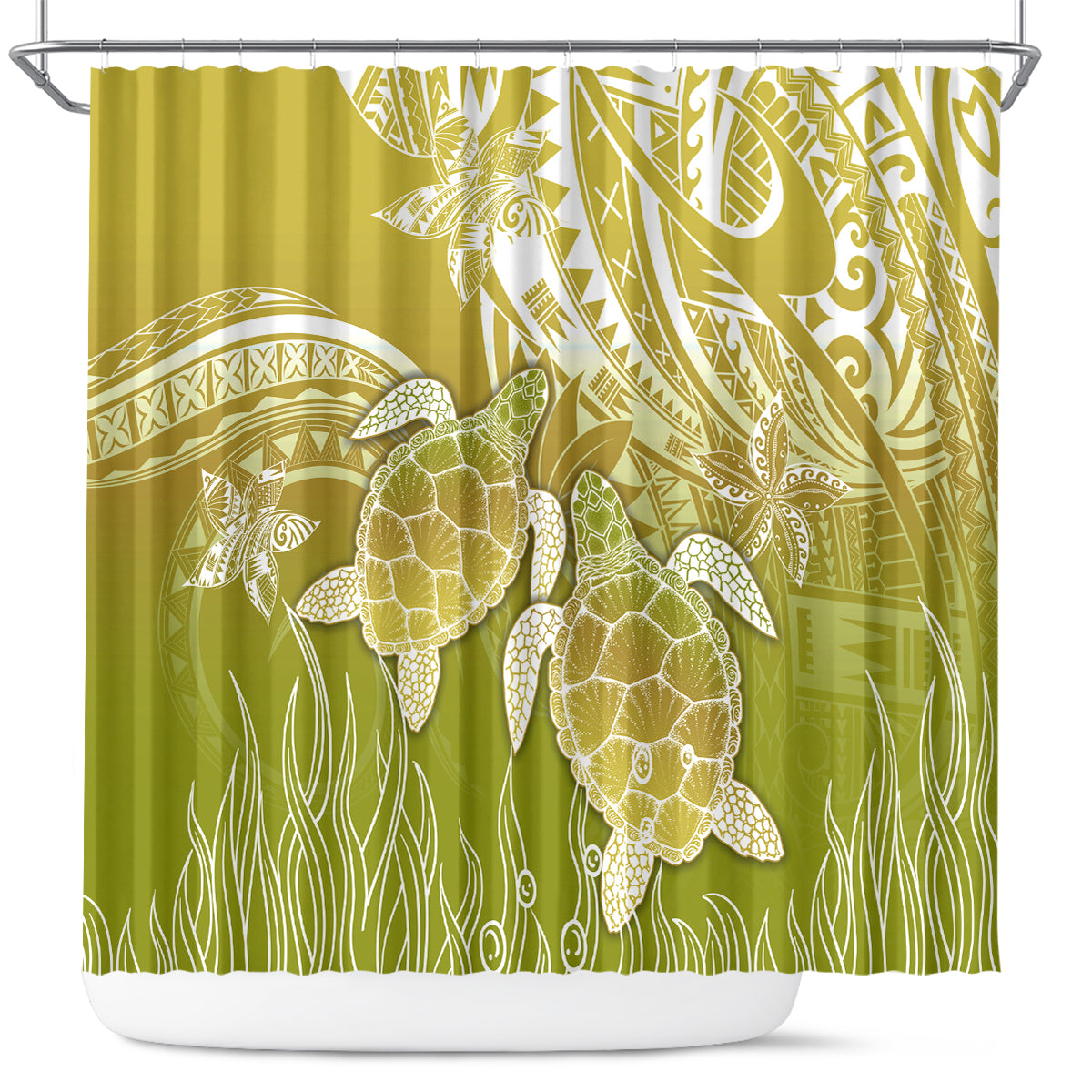 Polynesia Sea Turtle Shower Curtain Happy Valentine Day Polynesian - Gold LT14 Gold - Polynesian Pride