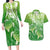 Polynesia Sea Turtle Couples Matching Long Sleeve Bodycon Dress and Hawaiian Shirt Happy Valentine Day Polynesian - Green LT14 Green - Polynesian Pride