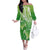 Polynesia Sea Turtle Family Matching Off Shoulder Long Sleeve Dress and Hawaiian Shirt Happy Valentine Day Polynesian - Green LT14 Mom's Dress Green - Polynesian Pride