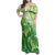 Polynesia Sea Turtle Family Matching Off Shoulder Maxi Dress and Hawaiian Shirt Happy Valentine Day Polynesian - Green LT14 Mom's Dress Green - Polynesian Pride