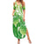 Polynesia Sea Turtle Family Matching Summer Maxi Dress and Hawaiian Shirt Happy Valentine Day Polynesian - Green LT14 Mom's Dress Green - Polynesian Pride