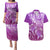 Polynesia Valentine Day Couples Matching Puletasi Dress and Hawaiian Shirt Polynesian Sea Turtle Purple Version LT14 Purple - Polynesian Pride