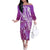 Polynesia Valentine Day Family Matching Off Shoulder Long Sleeve Dress and Hawaiian Shirt Polynesian Sea Turtle Purple Version LT14 Mom's Dress Purple - Polynesian Pride