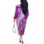 Polynesia Valentine Day Off The Shoulder Long Sleeve Dress Polynesian Sea Turtle Purple Version LT14 - Polynesian Pride