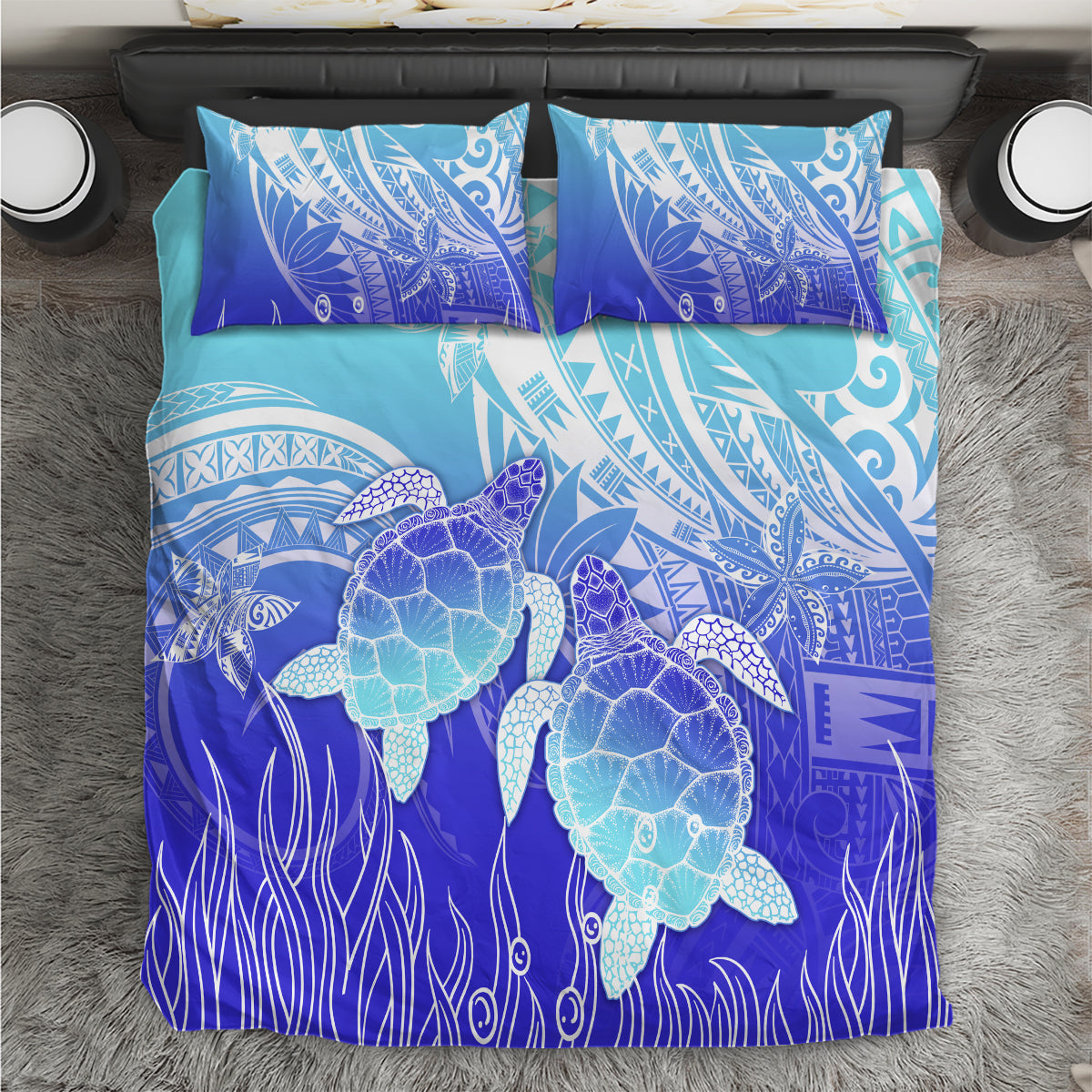 Polynesia Valentine Day Bedding Set Polynesian Sea Turtle Turquoise Version LT14 Turquoise - Polynesian Pride