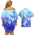 Polynesia Valentine Day Couples Matching Off Shoulder Short Dress and Hawaiian Shirt Polynesian Sea Turtle Turquoise Version LT14 - Polynesian Pride