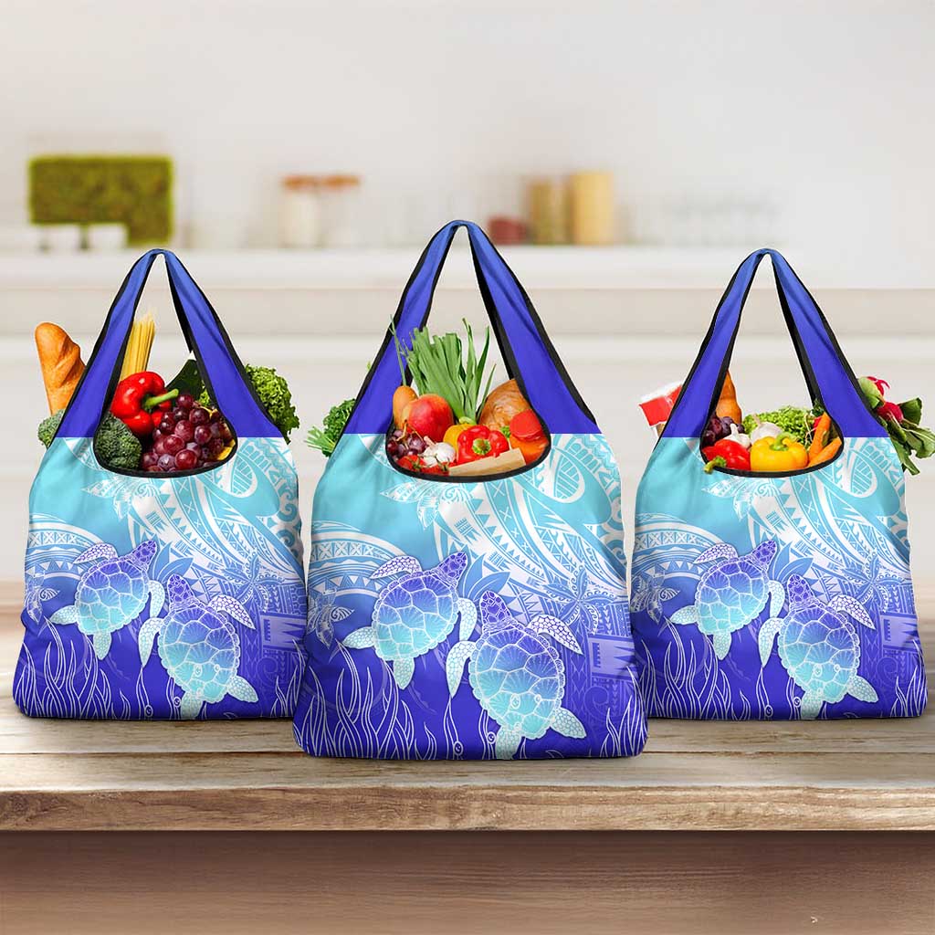 Polynesia Valentine Day Grocery Bag Polynesian Sea Turtle Turquoise Version LT14 3-pack One Size Turquoise - Polynesian Pride