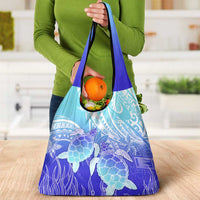 Polynesia Valentine Day Grocery Bag Polynesian Sea Turtle Turquoise Version LT14 - Polynesian Pride