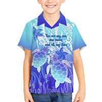 Polynesia Valentine Day Kid Hawaiian Shirt Polynesian Sea Turtle Turquoise Version LT14 Kid Turquoise - Polynesian Pride