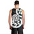 Aotearoa Koru Men Tank Top Cyan Maori Paua Shell Mix Silver Fern