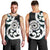 Aotearoa Koru Men Tank Top Cyan Maori Paua Shell Mix Silver Fern