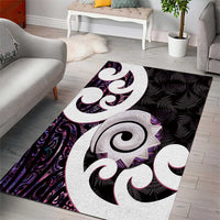 Aotearoa Koru Area Rug Purple Maori Paua Shell Mix Silver Fern LT14 - Polynesian Pride