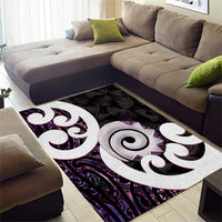 Aotearoa Koru Area Rug Purple Maori Paua Shell Mix Silver Fern LT14 - Polynesian Pride