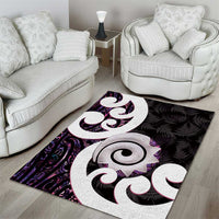 Aotearoa Koru Area Rug Purple Maori Paua Shell Mix Silver Fern LT14 - Polynesian Pride