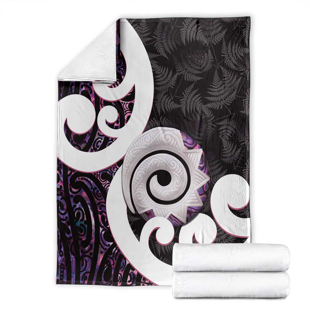 Aotearoa Koru Blanket Purple Maori Paua Shell Mix Silver Fern LT14 - Polynesian Pride
