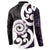 Aotearoa Koru Button Sweatshirt Purple Maori Paua Shell Mix Silver Fern