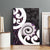 Aotearoa Koru Canvas Wall Art Purple Maori Paua Shell Mix Silver Fern