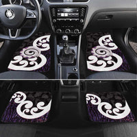 Aotearoa Koru Car Mats Purple Maori Paua Shell Mix Silver Fern LT14 Set 4pcs Black - Polynesian Pride