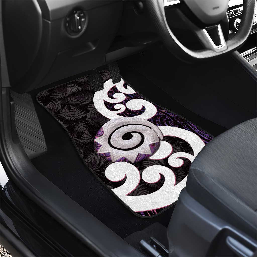 Aotearoa Koru Car Mats Purple Maori Paua Shell Mix Silver Fern LT14 - Polynesian Pride