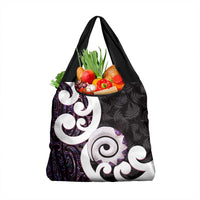 Aotearoa Koru Grocery Bag Purple Maori Paua Shell Mix Silver Fern LT14 1-pack One Size Black - Polynesian Pride