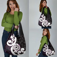 Aotearoa Koru Grocery Bag Purple Maori Paua Shell Mix Silver Fern LT14 - Polynesian Pride