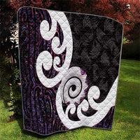 Aotearoa Koru Quilt Purple Maori Paua Shell Mix Silver Fern LT14 - Polynesian Pride