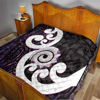 Aotearoa Koru Quilt Purple Maori Paua Shell Mix Silver Fern LT14 - Polynesian Pride
