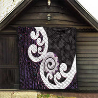 Aotearoa Koru Quilt Purple Maori Paua Shell Mix Silver Fern LT14 - Polynesian Pride