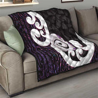 Aotearoa Koru Quilt Purple Maori Paua Shell Mix Silver Fern LT14 - Polynesian Pride