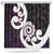 Aotearoa Koru Shower Curtain Purple Maori Paua Shell Mix Silver Fern