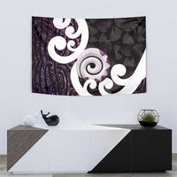 Aotearoa Koru Tapestry Purple Maori Paua Shell Mix Silver Fern LT14 - Polynesian Pride