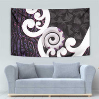 Aotearoa Koru Tapestry Purple Maori Paua Shell Mix Silver Fern LT14 - Polynesian Pride