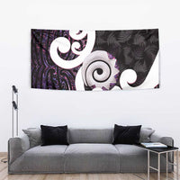 Aotearoa Koru Tapestry Purple Maori Paua Shell Mix Silver Fern LT14 - Polynesian Pride