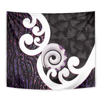 Aotearoa Koru Tapestry Purple Maori Paua Shell Mix Silver Fern LT14 - Polynesian Pride