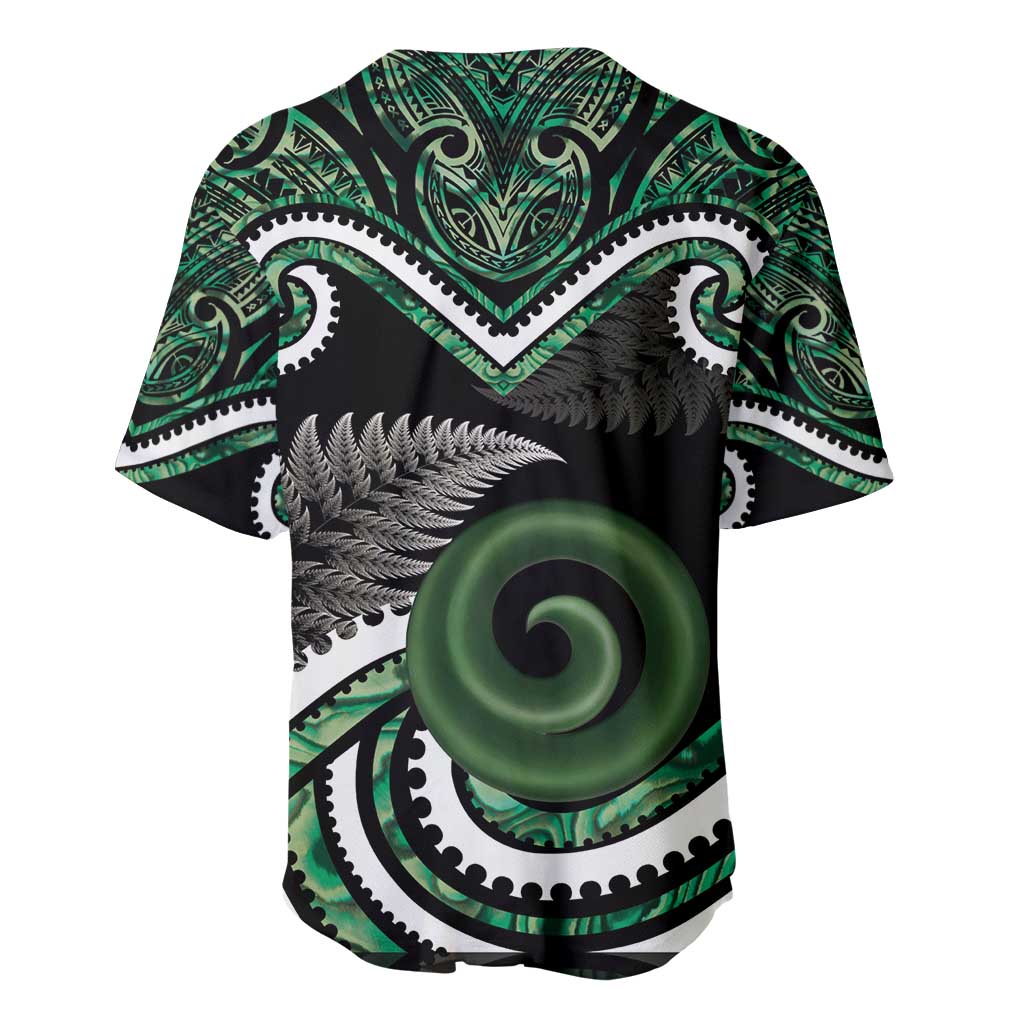 Koru Pounamu Aotearoa Baseball Jersey Maori Paua Shell Mix Silver Fern LT14 - Polynesian Pride